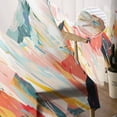 thumbnail image 5 of Abstract Oil Painting Mountain Illustration Sheer Curtains for Bedroom Living Room Voile Window Curtains Kids Room Tulle Curtain, 5 of 7