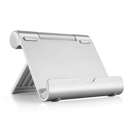 Aluminum Work Stand - Multi-Angle Portable Holder Stand for Tablet e-reader & Smartphone Aluminum Adjustable Work w/ Apple iPhone X 8/8 Plus 7/7+ iPad Pro Mini Air Android Samsung Galaxy S8 S7 Note 8 Google Nexus/Pixel