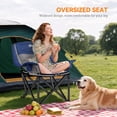 thumbnail image 4 of Outsunny Camping Chair for Adults, Portable Folding Camping Chair, Side Pockets, Cup Holders, Carry Bag for Backyard, Fishing & Sports, Blue and Gray, 4 of 9