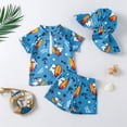 thumbnail image 2 of Vividxx Boys Swimwear Set Ocean Star Printed Romper With Matching Hat Summer Beach Outfit For Toddlers 3-4 Years, 2 of 3