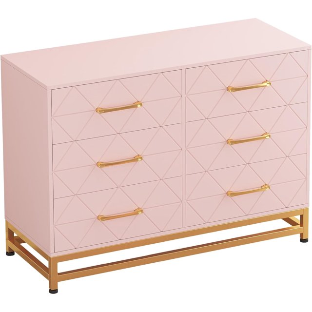 Commode en Bois à 6 Tiroirs - Meuble Télé Moderne et Coffre de Rangement pour Chambre, Salon