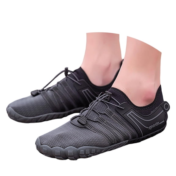 Barefoot Shoes Womens Men,Unisex Barefoot Water Shoes Breathable, Anti- Hiking Footwear for Athletic Wide Toe Shoe Footwear for Hiking, Walking, Running, Yoga, and Water Sports(Black/36)