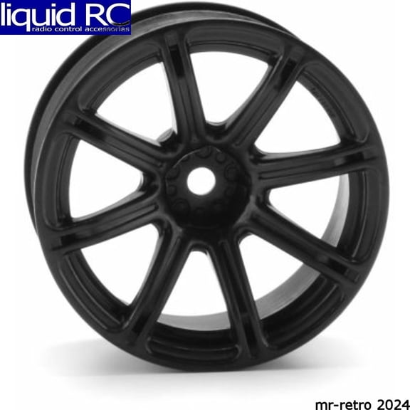 HPI 3308 Work Emotion Xc8 Wheels 26mm 9mm Offset Black 12mm hex (2)