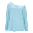 thumbnail image 5 of Women's Off The Shoulder Tops Oversized Long Sleeve Shirts Fashion Casual Batwing Boat Neck Pullover Tunic Tops, 5 of 5