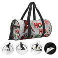 thumbnail image 5 of Xecao Cute Santa print Round Travel Duffel Bag is a foldable gym bag with an inner pocket, perfect for travel sports, 5 of 8