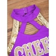 thumbnail image 5 of iiniim Girls Cheerleading Dance Dress with Pom Poms Schoolgirls Cheer Leader Uniform Outfit Party Size 6-16 Purple 8, 5 of 7
