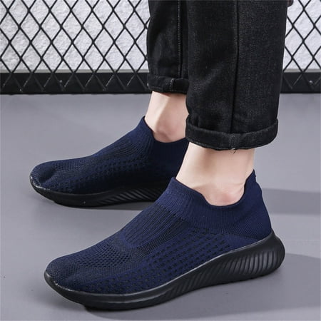

YTJX Men Solid Color Mesh Casual Shoes Comfortable Breathable Soft Sole Sneakers