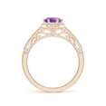 thumbnail image 2 of ANGARA Natural 0.8 Ct. Amethyst with Diamond Halo Ring in 14K Rose Gold for Women (Ring Size: 6.5), 2 of 9