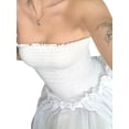 thumbnail image 3 of Coduop Women Strapless Tube Dress Ruched Frills Boat Neck Long Dress Flowy Off Shoulder Party Dress, 3 of 4