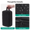thumbnail image 3 of BAGSMART Toiletry Bag for Travel, Small Makeup Cosmetic Bag with Double Zippers & Handle, Water Resistant Shaving Pouch Organizer Dopp Kit for Toiletries Accessories, Black  (Grid Quilted), 3 of 9