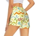 thumbnail image 3 of Goofa Cartoon Snake8 Printed Women 2 in 1 Running Shorts,Quick Dry Athletic Workout Shorts,High Waisted Athletic Shorts with Liner Pockets-, 3 of 9