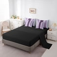 thumbnail image 5 of Homewish Stripes Pattern 7pcs Bedding Comforter Set,Asbtract Minimalist Desgin Queen Bedding Sets,Gradient Purple Gray Queen Sheet Sets For Girls Kids,Ultra Soft Home Decor Reversible, 5 of 8