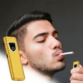 thumbnail image 2 of Gold Slim Usb Rechargeable Electric Lighter Flameless Arc Plasma Design Windproof And Safe For Indoor And Outdoor Use, 2 of 6