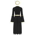 thumbnail image 5 of TiaoBug Womens Ancient Greek Queen Roman Gold Trim Dress Robe with Headwear Black XL, 5 of 7