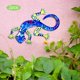 thumbnail image 4 of 2 figuras de gecko para decoración de pared, colgantes de metal, ideales para exteriores. Pies amarillos, 4 of 7