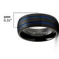 thumbnail image 3 of Metal Masters Mens Tungsten Dome Brushed Wedding Band Engagement Ring Black Blue 8mm Comfort-Fit, 3 of 5