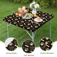 thumbnail image 4 of Happy Dog and Footprints Square Fitted Tablecloth with Elastic Edge,Square Table Cover,Washable Elastic Table Cover for Home Kitchen Party Decor 36"x36", 4 of 6