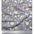 thumbnail image 1 of Soimoi Grey polyester Crepe Fabric Star Anise,Lemon & Garlic Vegetable Print Fabric by the Yard 42 Inch Wide, 1 of 3