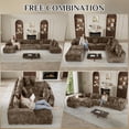 thumbnail image 5 of Wiilayok 177 Inch Oversized U Shaped Sectional Sofa 8 Seater Corduroy Cloud Couch Modular Deep Seat Sectional Couch with Chaise and Ottoman Light Brown for Living Room, 5 of 9