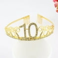 thumbnail image 3 of SPRING PARK 10/18/21/30/40/50 Happy Birthday Tiara Crown Crystal Rhinestone Wedding Party Headband, 3 of 7