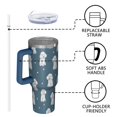 thumbnail image 4 of OBREWU Poodle Dog and Footprint Tumbler with Handle and Lid,Poodle Dog and Footprint 40oz Double Wall Vacuum Insulated Tumbler,Cups Gift for Women and Men, 4 of 7