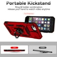 thumbnail image 6 of Allytech Rotatable Ring Holder Case for iPhone 7 / 8 / SE 2022 & 2020 - Military Grade Drop Protection - Slide Camera Cover - Heat Dissipation - Anti-Scratch Case Support Magnetic Car Mount, Red, 6 of 8