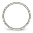 thumbnail image 4 of Auriga Stainless Steel Polished Satin Center Criss Cross Design 5 mm Grooved Band for Women Size 9.5, 4 of 6