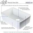 thumbnail image 5 of ALFI brand AB503-W White 23" Smooth Apron Fireclay Single Bowl Farmhouse Kitchen Sink, 5 of 8