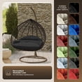 thumbnail image 5 of LeisureMod Hanging Swing Chair Two-Person Seater Egg Chair Brown Frame in Teardrop Design with Armrest Removable Zippered Washable Polyester Cushion Cover for Indoor and Patio Recluse Collection, 5 of 11