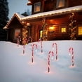 thumbnail image 6 of 5PCS Christmas Pathway Solar Lights Christmas Candy Cane Lights Outdoor LED Yard Lawn Pathway Markers for Christmas Decorations(5*15.7in), 6 of 10