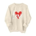 thumbnail image 2 of cocolona Womens Valentines Sweatshirts Casual Loose Crew Neck Long Sleeve Shirts Fashion Heart Print Pullover Tops Graphic Sweatshirts, 2 of 7