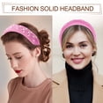 thumbnail image 2 of Diadema esponjosa y suave de Bargains Únicos en color sólido para mujeres, bandas de pelo de perlas falsas, diadema suave y esponjosa en rosa, 2 of 7