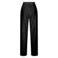 thumbnail image 6 of REALiKUN Womens Cotton Linen Pants Lightweight Summer Casual Relax Fit Elastic Waist Straight Leg Solid Long Trousers, 6 of 6