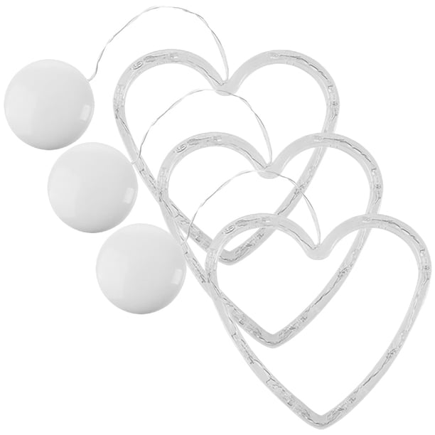 KAKOWELY 3 luces decorativas para ventana de San Valentín con forma de corazón y ventosa.