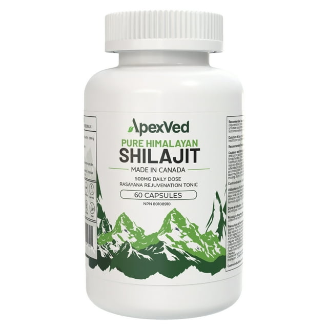 ApexVed Premium Himalayan Shilajit: Energy, Strength & Vitality Support, 60 Capsules