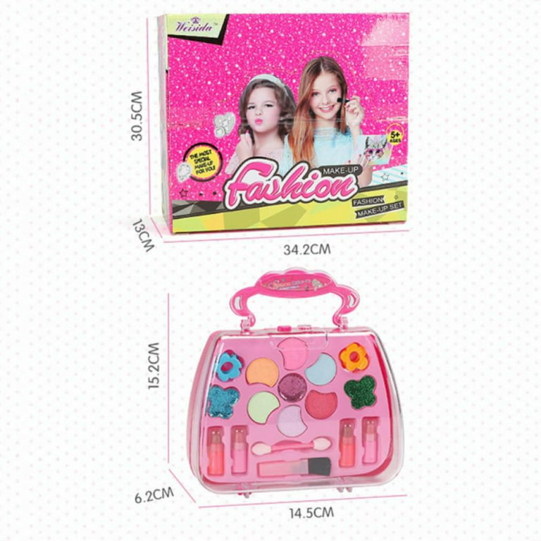 Amerrly Kids Makeup Kit for Girls - 27pcs Washable Toddler Makeup Kit, Real Little Girls Makeup Kit , Play Makeup for Little Girls Children, Princess