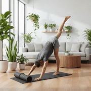 Athletic Works 68x24 inch 5mm TPE Rich Black Yoga Mat with Carry Strap