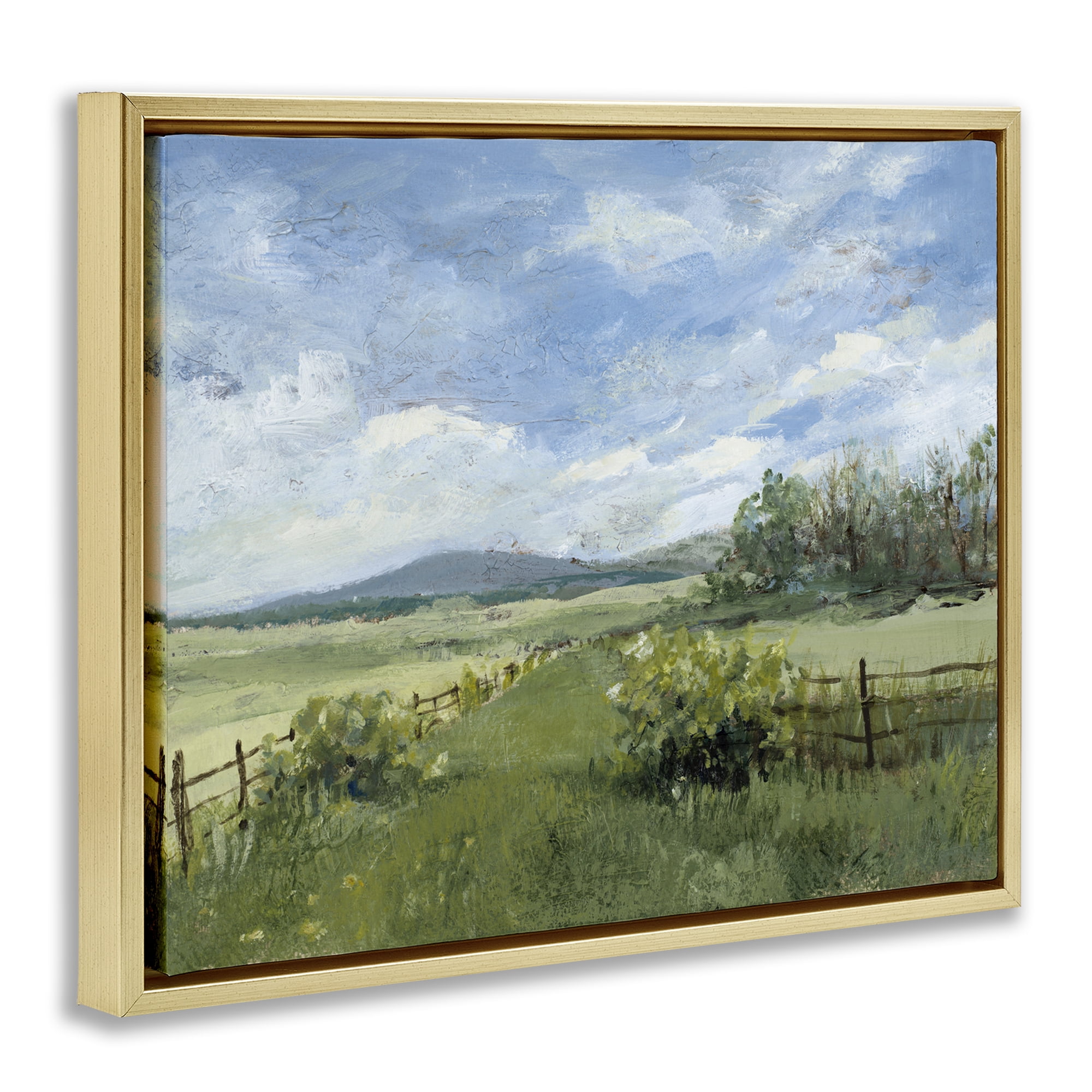 Stupell Industries Thank You Nature Landscape Gold Framed Floater Canvas Wall Art, design by Lanie Loreth