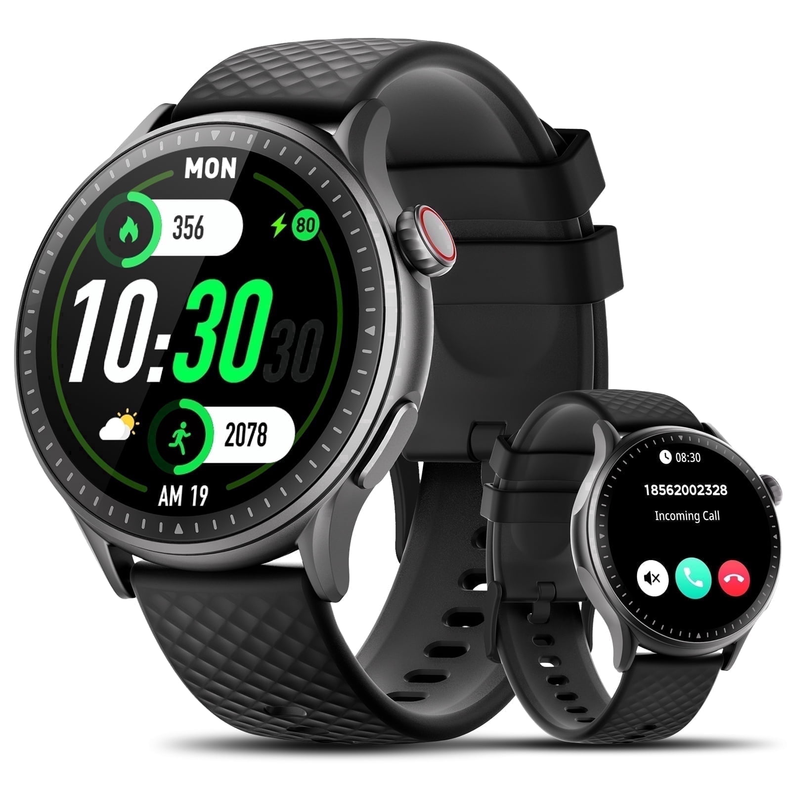 Cillso Smart Watch for Men Women, 1.46" AMOLED Round Smartwatch with Bluetooth Calling, 100+ Sports Modes, Daily Activity & Sleep Tracking, 3ATM Water Resistant Fitness Tracker for Android iPhone