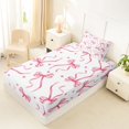thumbnail image 5 of Erosebridal Princess Pink Bow Twin Sheet Sets for Girls, Watercoor Love Heart Bedding, 3 Pieces, 5 of 6