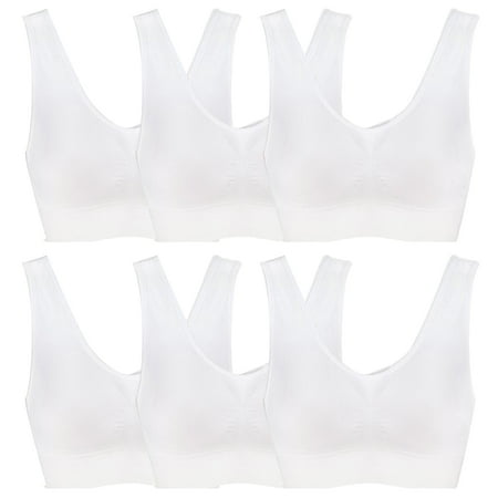 

Elbourn Sleep Bras for Women Comfort Seamless Wireless Stretchy Sports Bra Yoga Bras with Removable Pads Women S Workout Tops 6 Pack