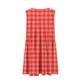 thumbnail image 5 of Sakmal Loose Fit Dresses for Women 2024 Casual Spring Pleated Plaid Red Sleeveless Comfort Fit Mini Slip Dress, 5 of 5