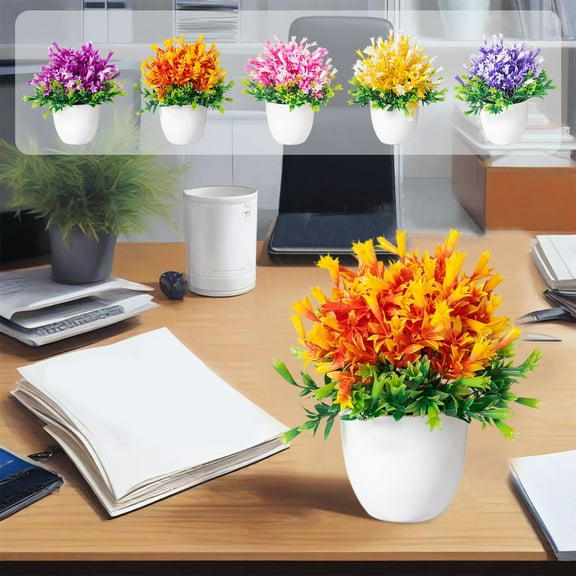 PALIFEUR Fake Plants Eucalyptus Stems Potted, No Fade Artificial Plants Indoor, Plastic Faux Plants Indoor for Home Desk, Bedroom Table, Bathroom, Kitchen, Realistic Fake Flowers