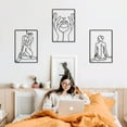 thumbnail image 5 of Black Wall Decor Set of 3, Minimalist Abstract Female Single Line Home Hanging Wall Art Sculptures, 5 of 9