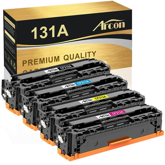 Arcon 4-Pack Compatible Toner for HP 131A CF210A CF211A CF212A CF213A Pro 200 Color M251n M251nw MFP M276n M276nw Printer Ink (Black Cyan Yellow Magenta)