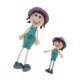 thumbnail image 2 of Mini figuras de plástico Sunnimix Juguete muñecas 1:12 Verde, 2 of 6