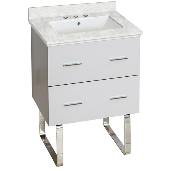 American Imaginations 16.5-in. W Above Counter White Bathroom Vessel Sink For 1 Hole Center Drilling AI-18612