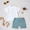 thumbnail image 4 of peqiut Baby Toddler Boys Shorts CLothes Set 3 6 12 18 24 Months 2T 3T Short Sleeve Letter Print T-shirt with Elastic Waist Shorts Summer Outfit, 4 of 6