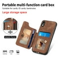 thumbnail image 3 of ELEHOLD for iPhone XR Case with Ring Holder, iPhone XR Wallet Case with RFID Blocking Card Holder Wristlet Strap, Magnetic Button Flip Folio Kickstand Shockproof Phone Cover,Brown, 3 of 10