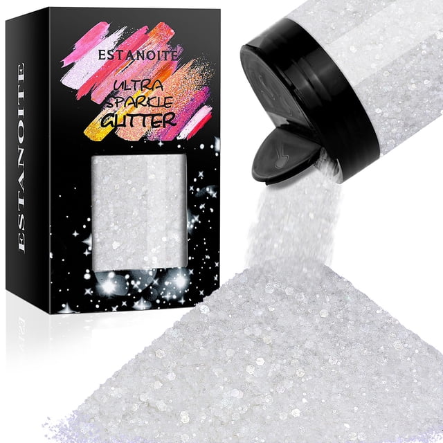 Glitter Estanoite Iridiscente Grueso 160 g Blanco